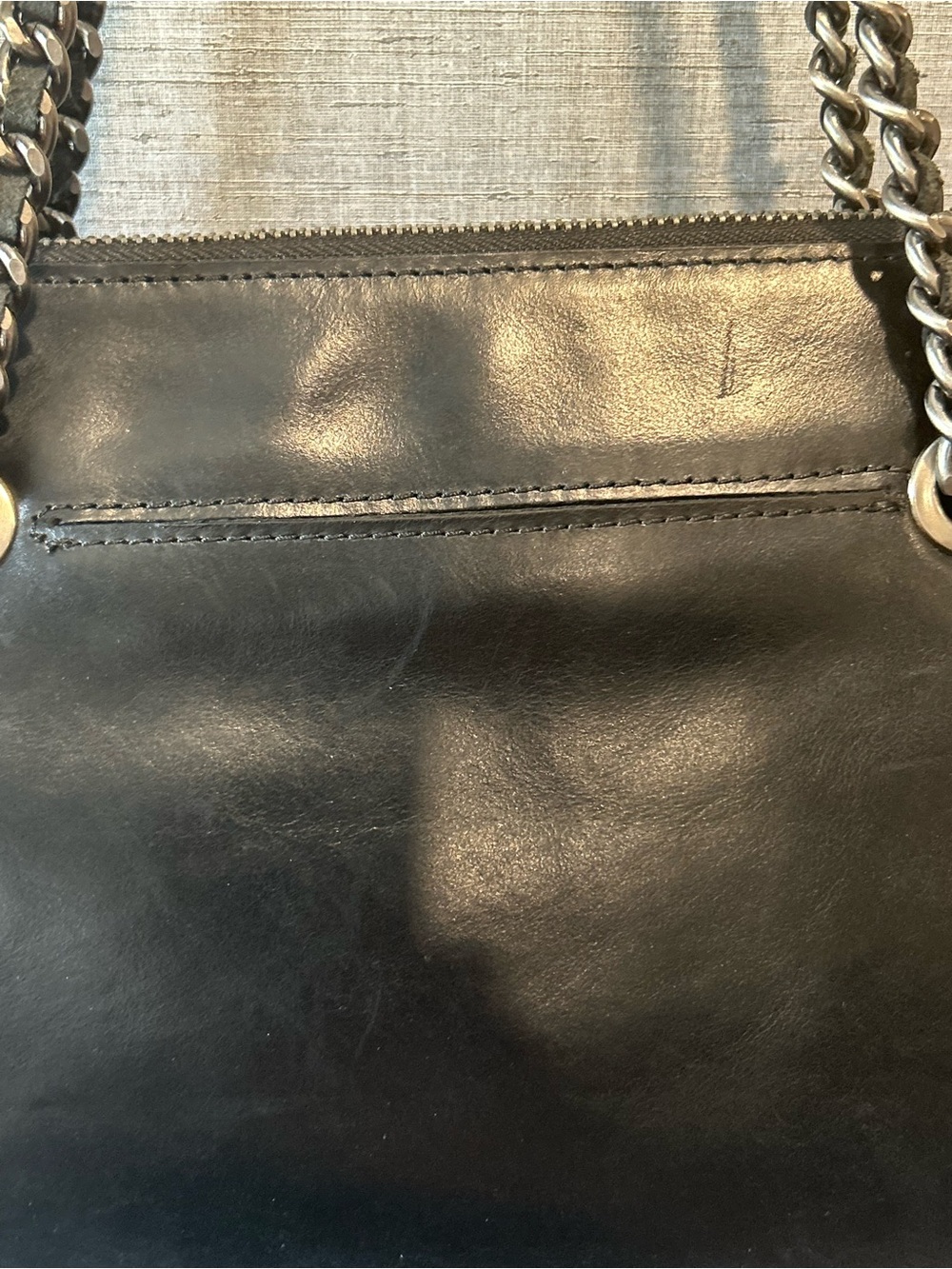Patricia Nash Black Leather Chain-Handle Tote - Picture 9 of 10